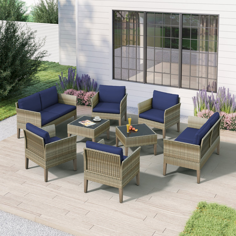 Red Barrel Studio® Isla 8-Piece Outdoor Conversation Set with Sofa and